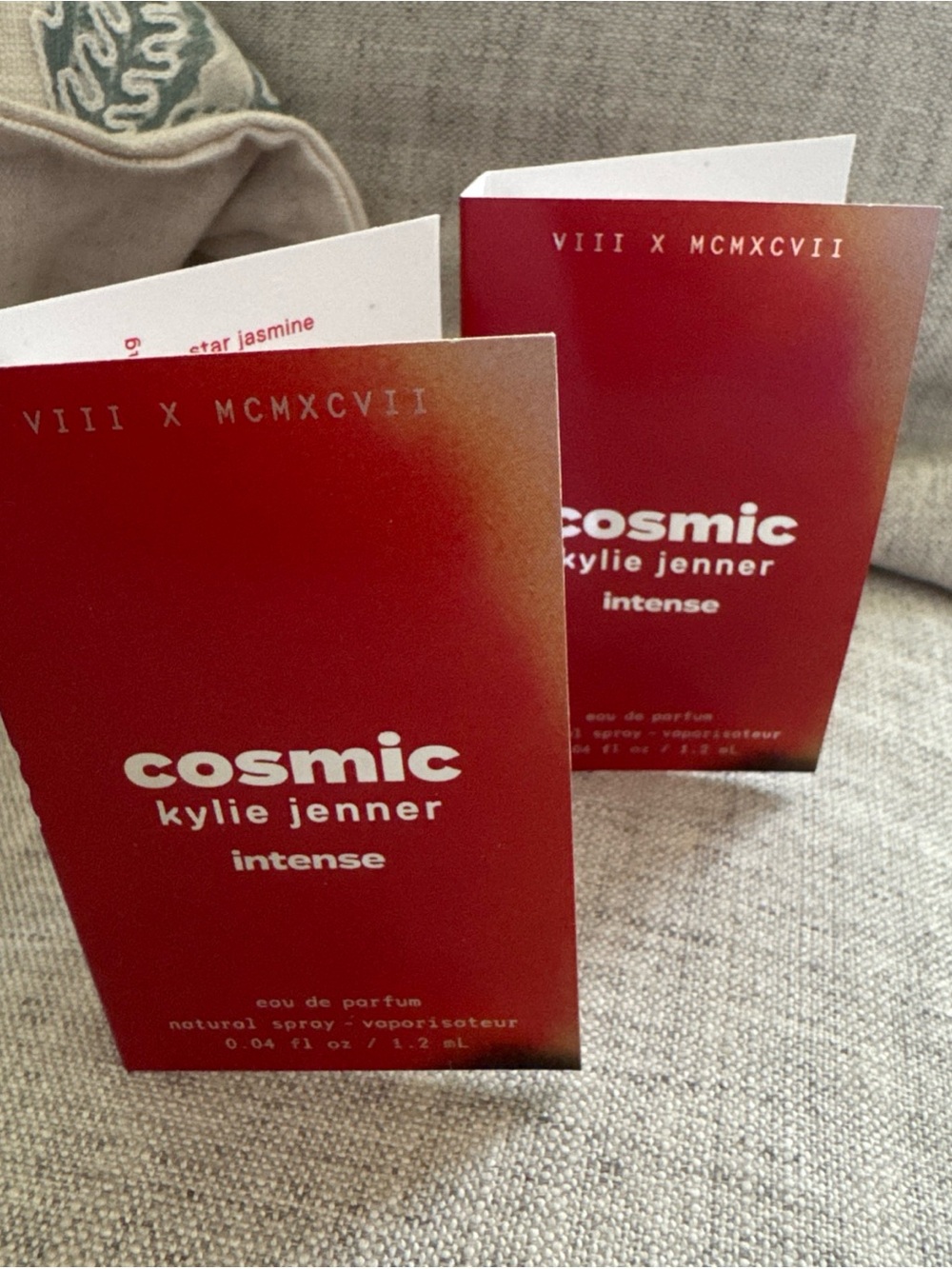 LOT OF 2 Kylie Jenner Cosmic Intense Sample spray travel vial